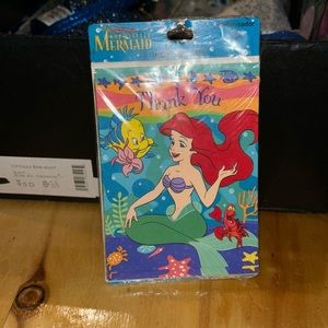 Vintage Disney The Little Mermaid Thank you notes with e envelopes -brand new!